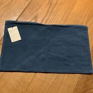 West Elm Corduroy Grey/Blue lumbar pillowcase Brand New With Tags